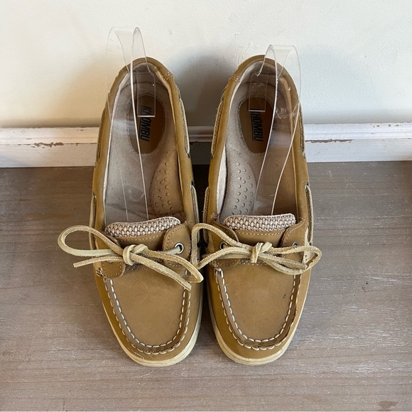 Women's Khombu Leather Loafers Slip-On Flat Comfort Shoes Khaki Brown Size 6 - Picture 2 of 9